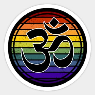 Rainbow Gay Pride Om Hindu Symbol Sticker